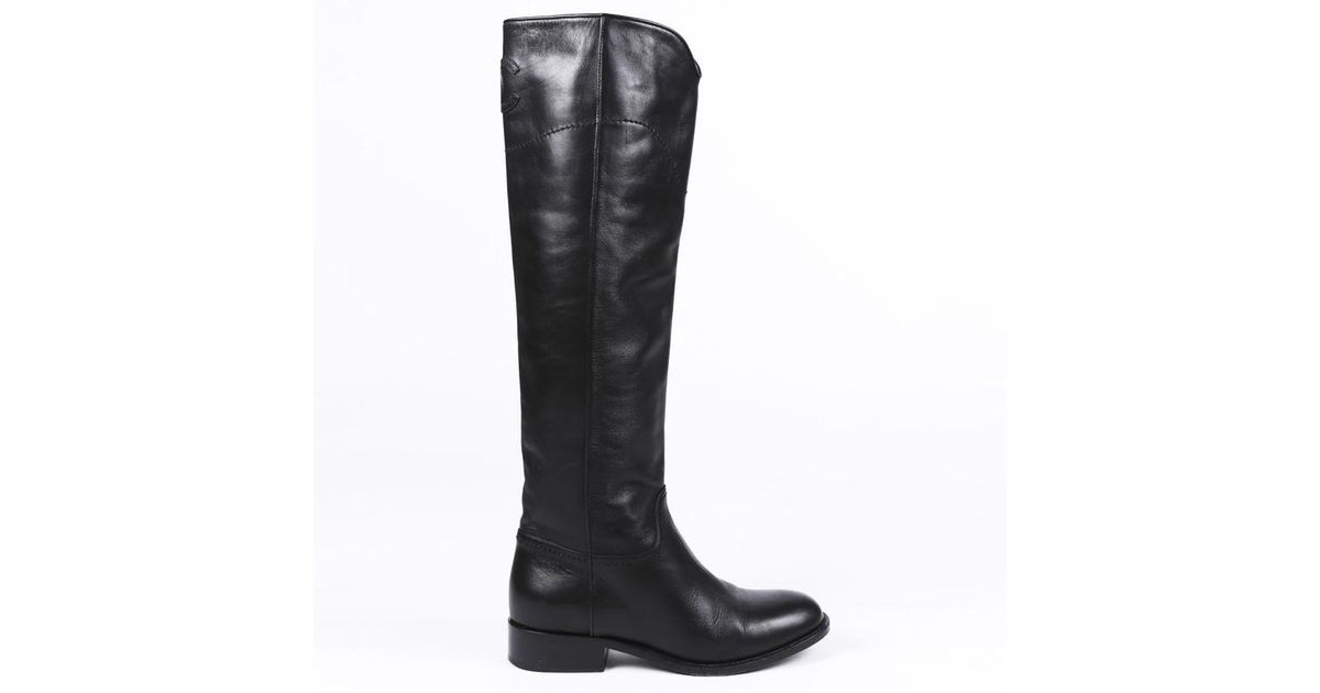 chanel black knee high boots