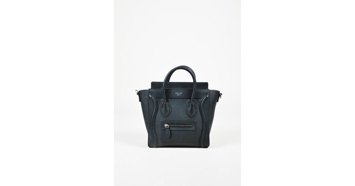 celine nano luggage drummed leather