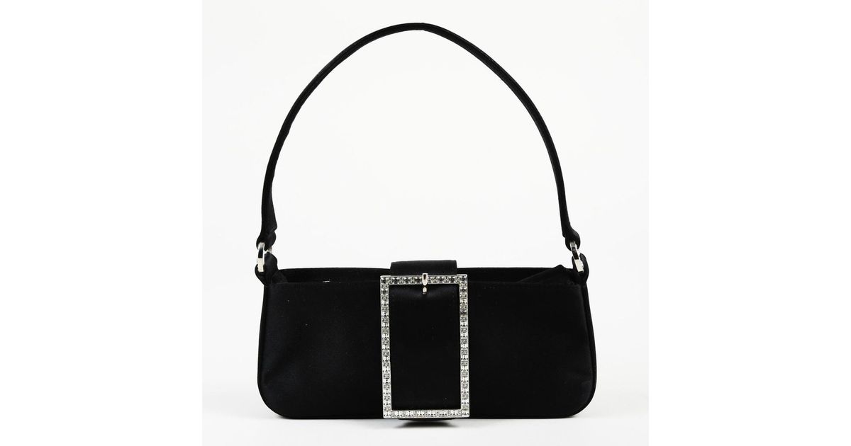 Jimmy Choo Satin Rhinestone Evening Bag in Black Lyst