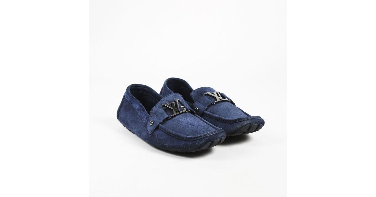 blue and silver loafers