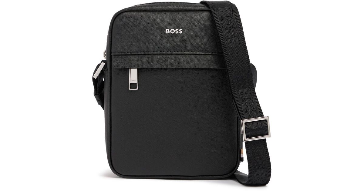 BOSS★Zair クロスボディ レザー バッグ HUGO BOSS ヒューゴボス ショルダーバッグ Zair NS zip 50483566