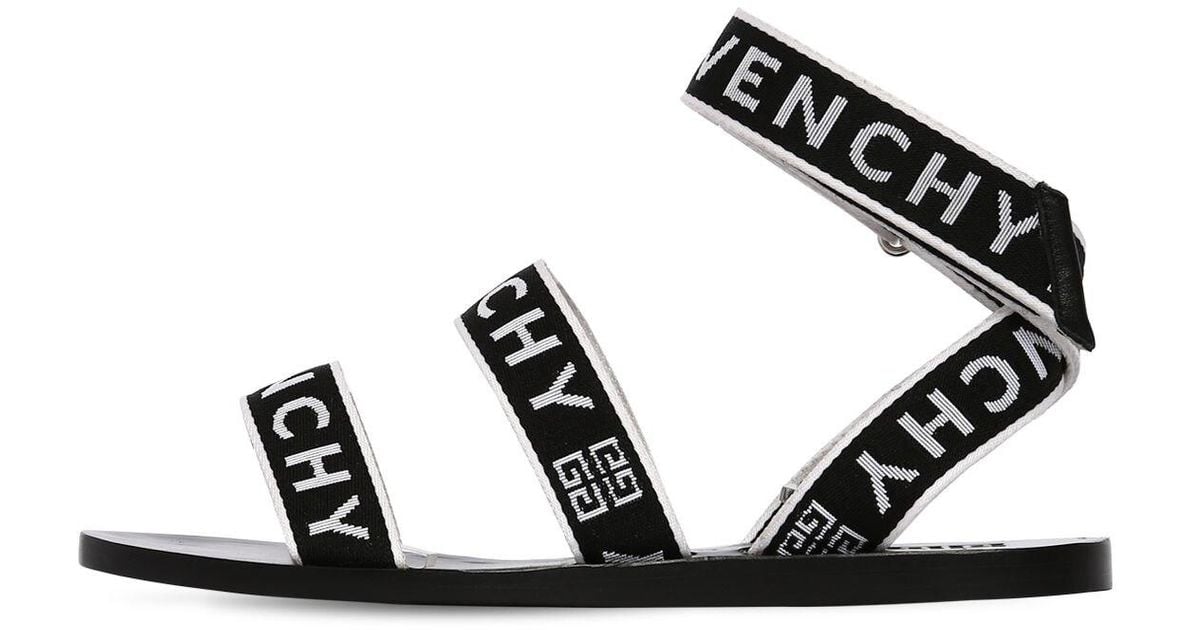 Givenchy 10mm Strap Logo Gros Grain Sandals in Black Lyst