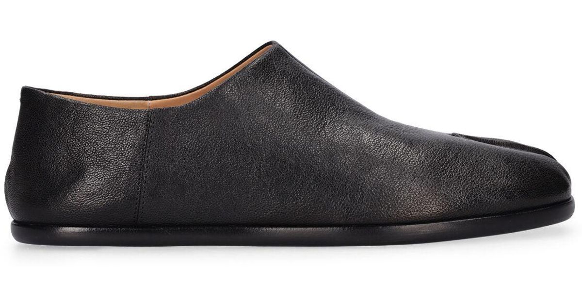 Maison Margiela 10mm Tabi Leather Babouche Shoes in Black for Men | Lyst