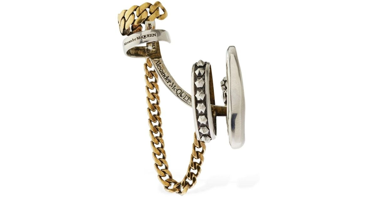 alexander mcqueen ピークチェーンフープ ピアス_Brass フープ alexander mcqueen(アレキサンダーマックイーン) ピアス