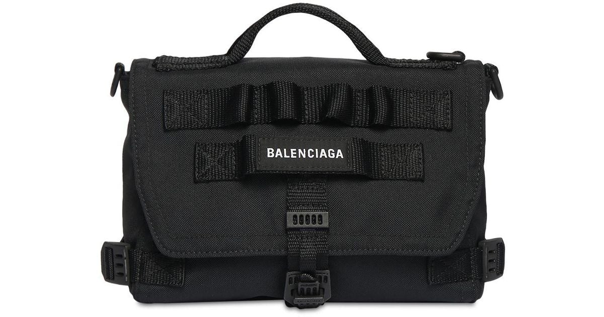 Balenciaga Army Recycled Nylon Messenger Bag in Black for Balenciaga Army Recycled Nylon Messenger Bag in Black for