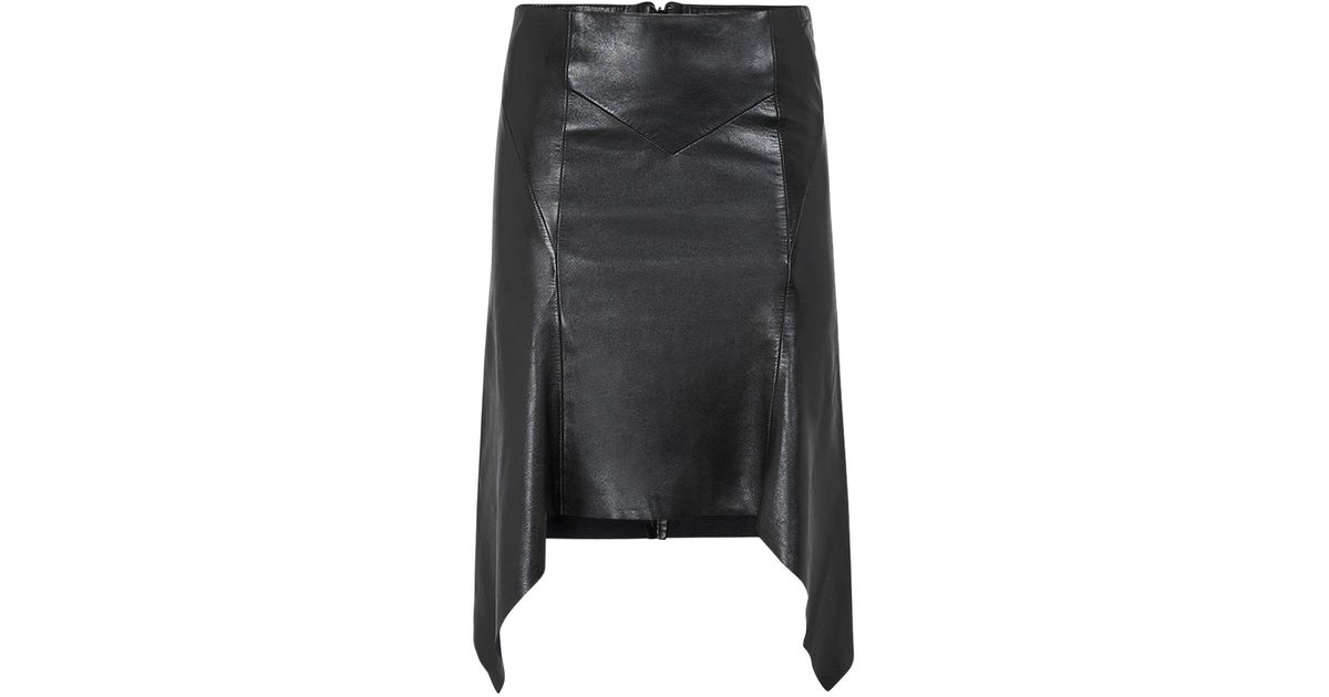 Isabel Marant Jill Leather Midi Skirt in Black | Lyst