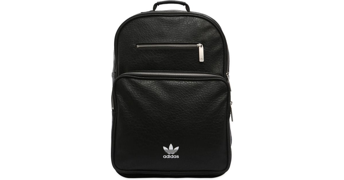 adidas black leather backpack