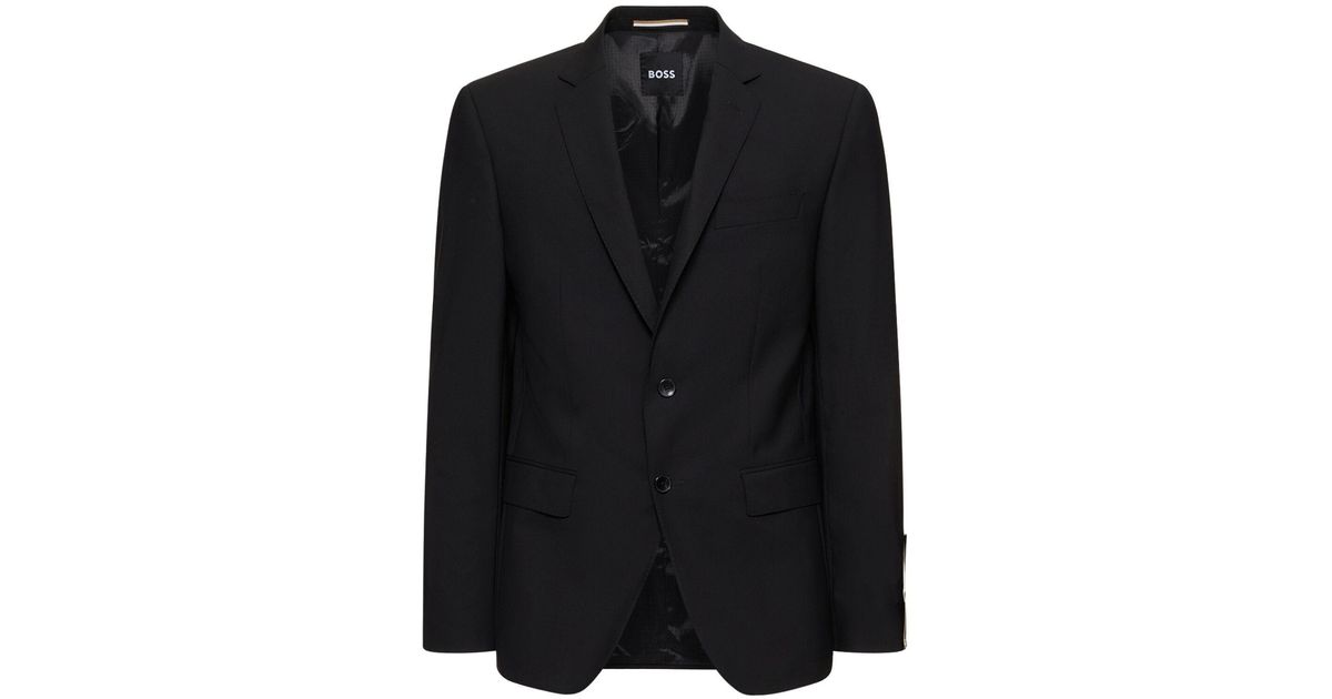 BOSS by HUGO BOSS Huge Wool Tuxedo Jacket in Black for Men | Lyst