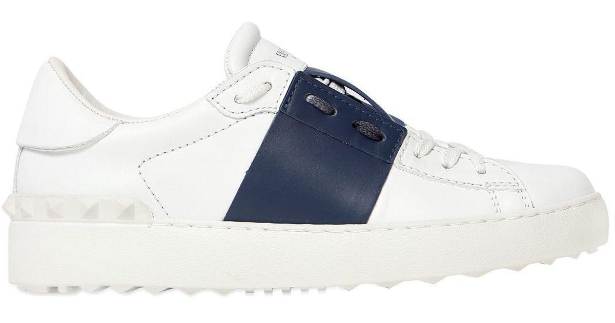 Valentino Open Leather Sneakers With 