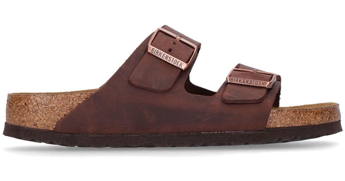 Sandales En Cuir Ciré Arizona Cuir Birkenstock en coloris Marron | Lyst