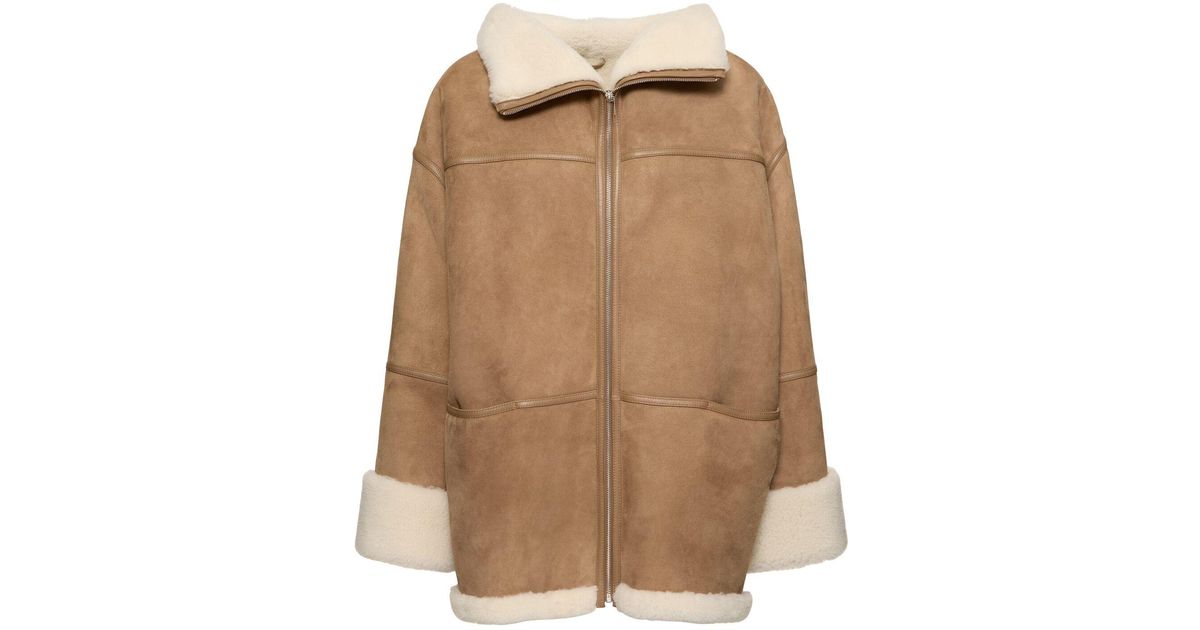 TOTEME Signature シアリングジップコート ブラウン | Lyst