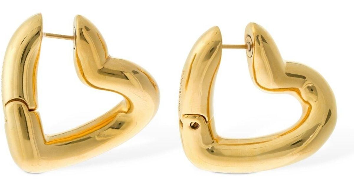 Balenciaga gold discount heart earrings