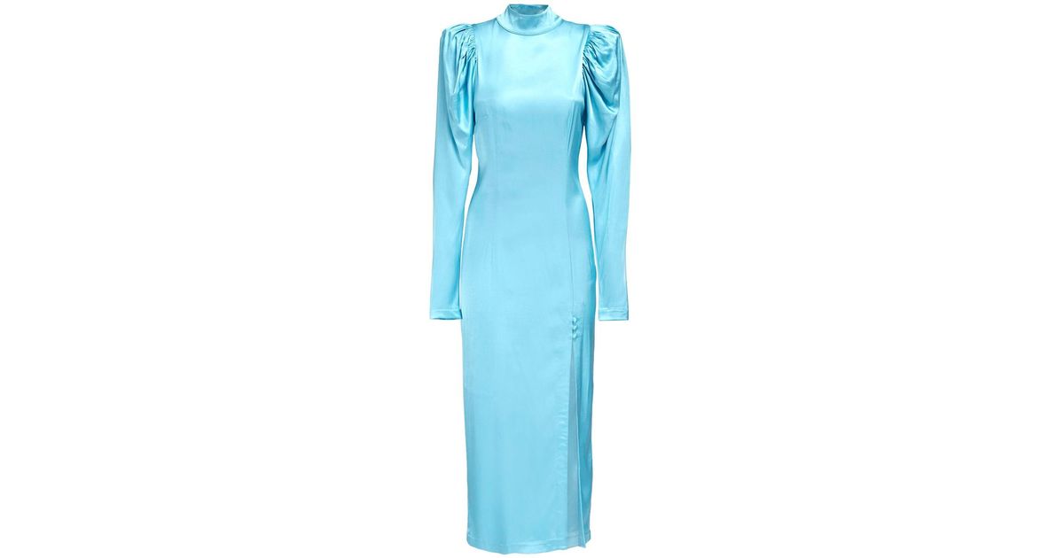 ROTATE BIRGER CHRISTENSEN Theresa Satin Midi Dress in Blue | Lyst