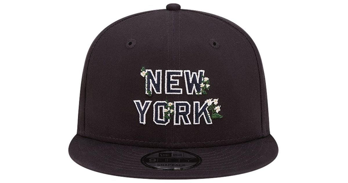 KTZ 9fifty New York Flower Wordmark Cap in Black for Men | Lyst