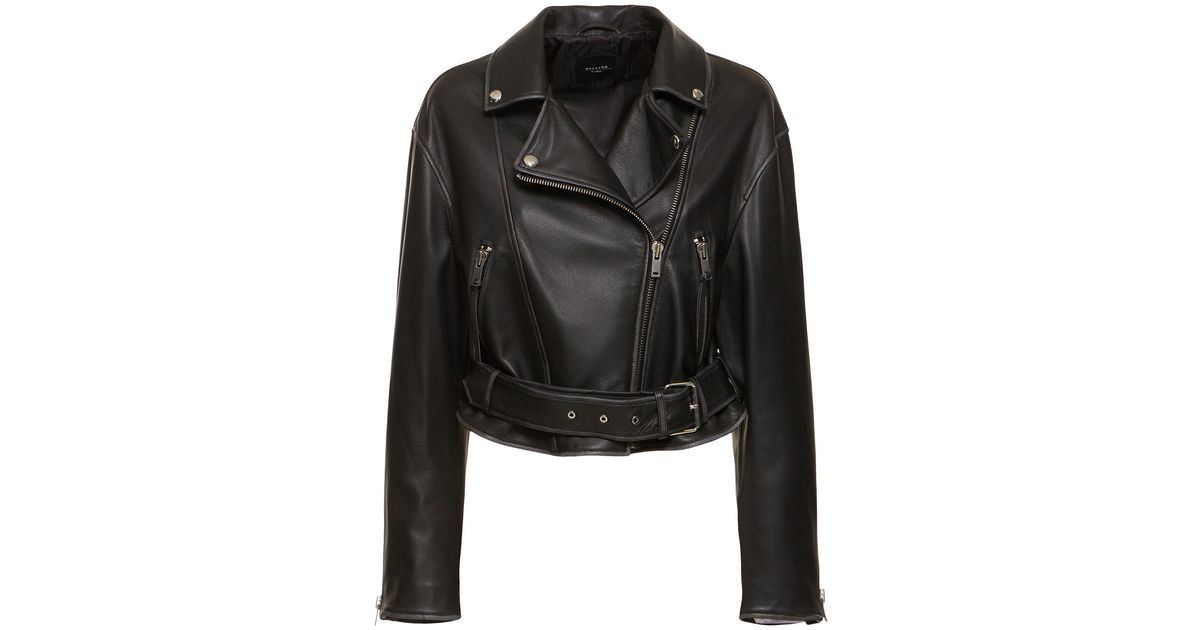 【WEEKEND MAX MARA】SALETTA ラムレザー ライダース ジャケット WEEKEND MAX MARA】SALETTA ラムレザー ライダース ジャケット