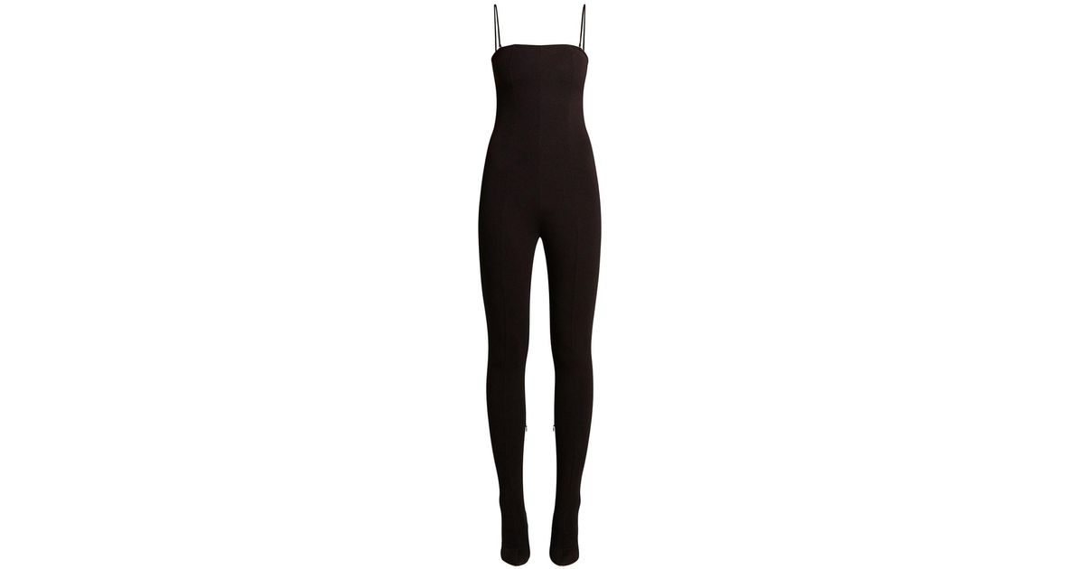 Wolford Amina Muaddi Jumpsuit W/ Size M Shoes in Black | Lyst Canada