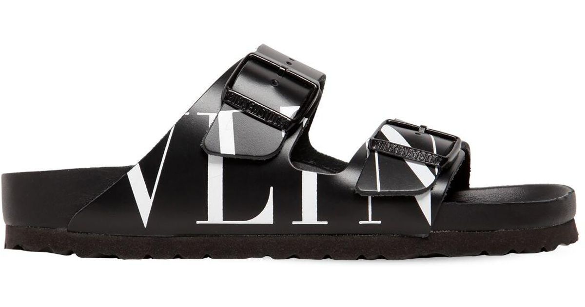 Valentino 30mm Birkenstock Vltn Leather Sandals in Black/White (Black) |  Lyst