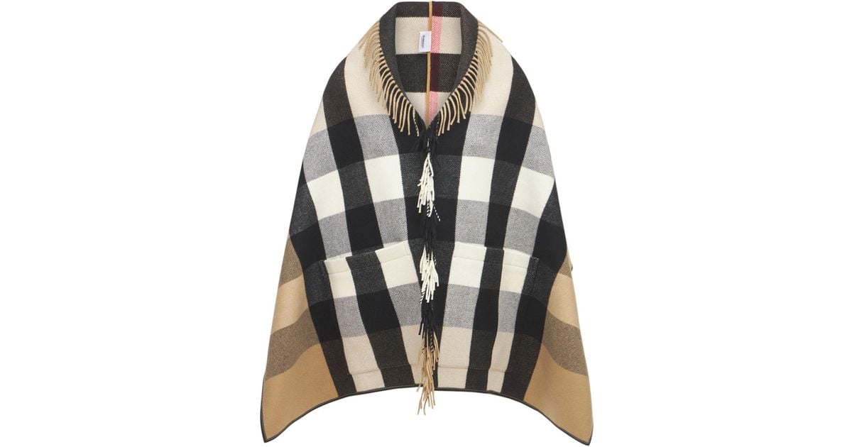 Burberry Mega Wool & Cashmere Check Pocket Stole - Lyst