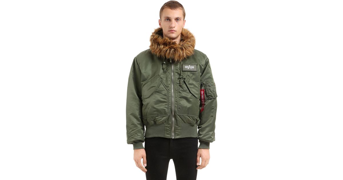 Alpha Industries 45/p Hooded Oversized Bomber Jacket in Sage Green (Green)  for Men - Lyst