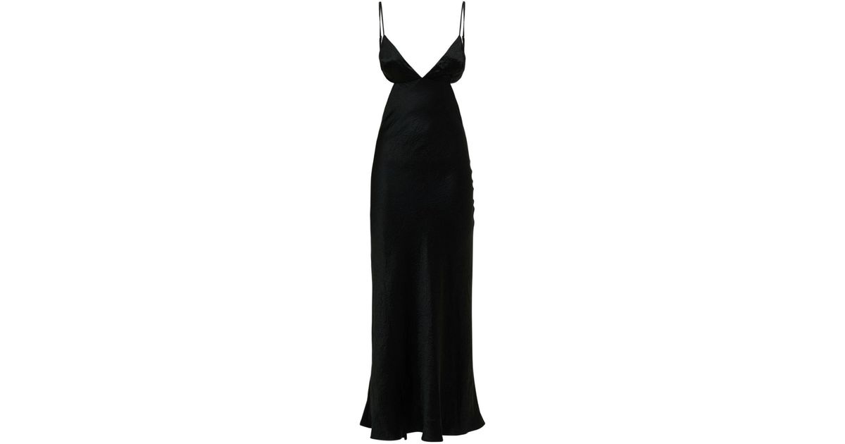Third Form Crush Bias Cut Out Satin Midi Dress in Black | Lyst