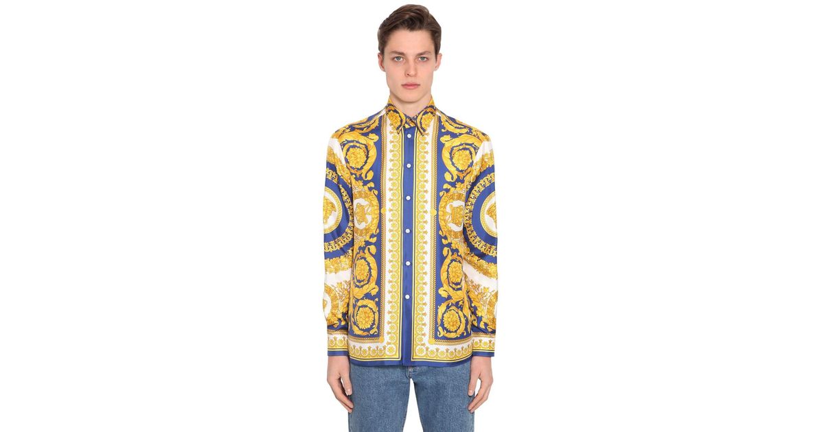 Chemise En Soie Imprime Heritage Baroque Versace pour homme Lyst