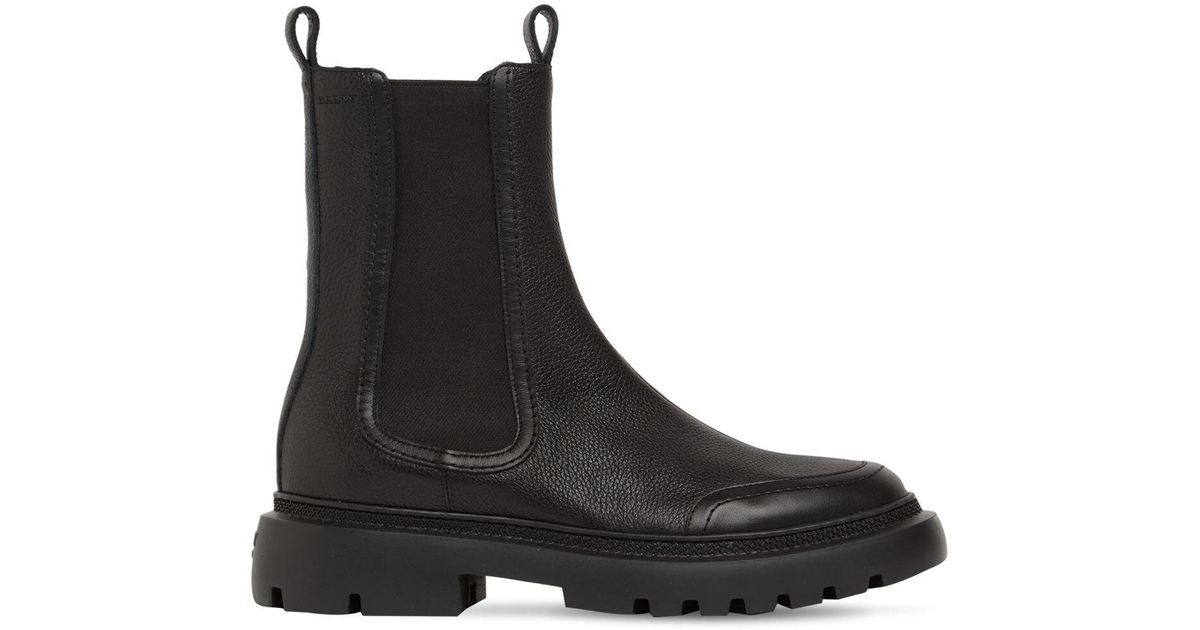 Bally 30mm Ginny Leather Chelsea Boots in Black - Lyst