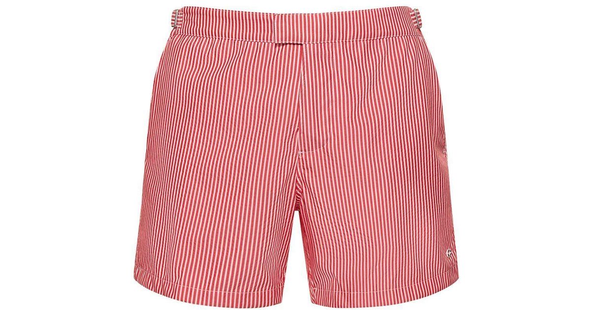 Loro Piana Schooner Seersucker Swim Shorts in Pink for Men | Lyst