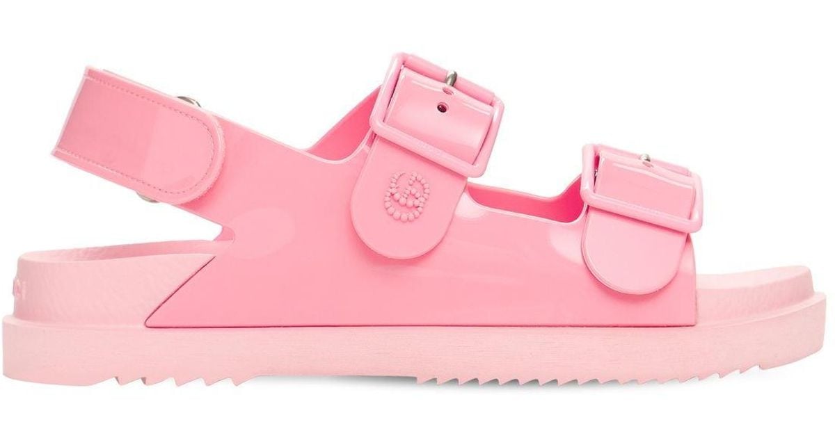 Gucci 35mm Isla Rubber Sandals W/ Double G in Pink - Lyst