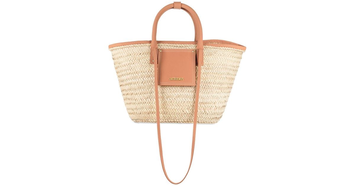 Sac En Paille Et Cuir Le Panier Soli Jacquemus Lyst