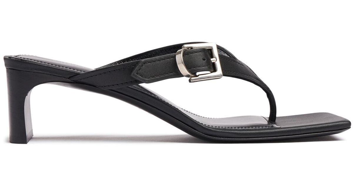 Balenciaga Bel Air Leather Sandals in Black | Lyst