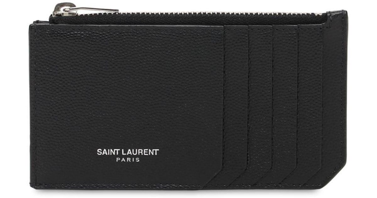 Porte-cartes En Cuir Avec Fermeture Éclair Saint Laurent pour homme en  coloris Noir | Lyst