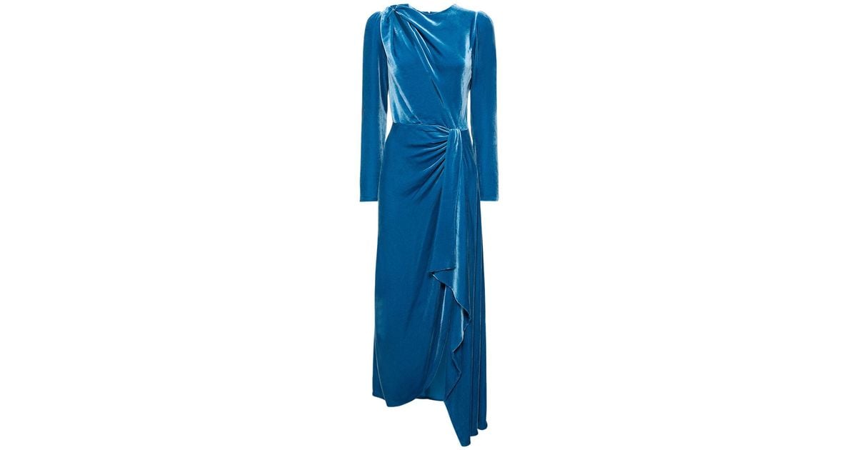 COSTARELLOS コスタレロス ドレス Lapis draped velvet 850985 Lapis draped velvet maxi dress in pink - Costarellos | Mytheresa