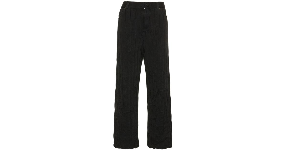Balenciaga Baggy Silk Knit Pants in Black | Lyst UK