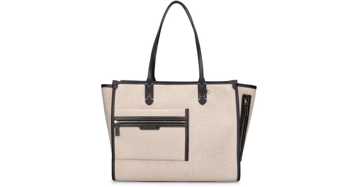 Anya Hindmarch Pocket Canvas Tote Bag in Natural Lyst
