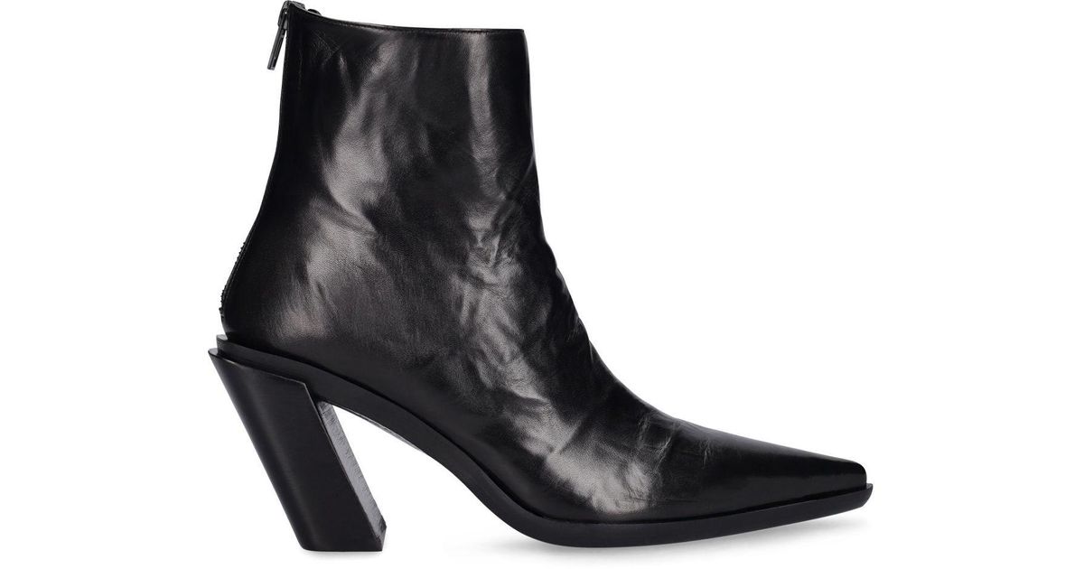 Ann Demeulemeester 90mm Florentine Leather Ankle Boots in Black | Lyst