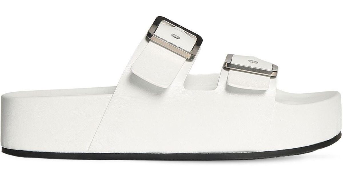 Balenciaga 50mm Mallorca Leather Platform Sandals in White | Lyst Canada