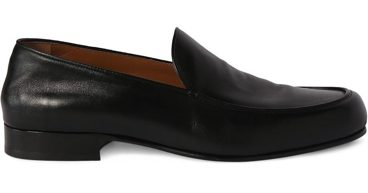 The Row 20mm Flynn Leather Loafers in Black | Lyst
