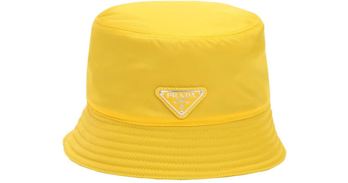 Prada Synthetic Nylon Rain Hat in Yellow | Lyst