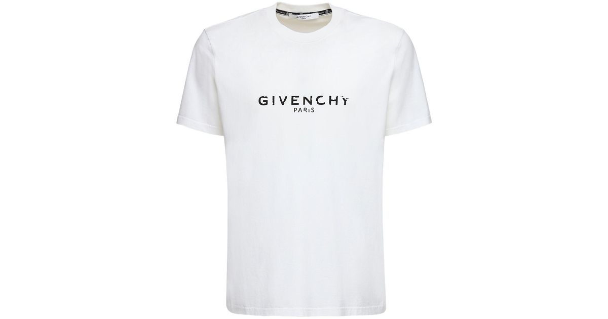 Givenchy Printed Cotton Jersey T-shirt in White for Men - Lyst