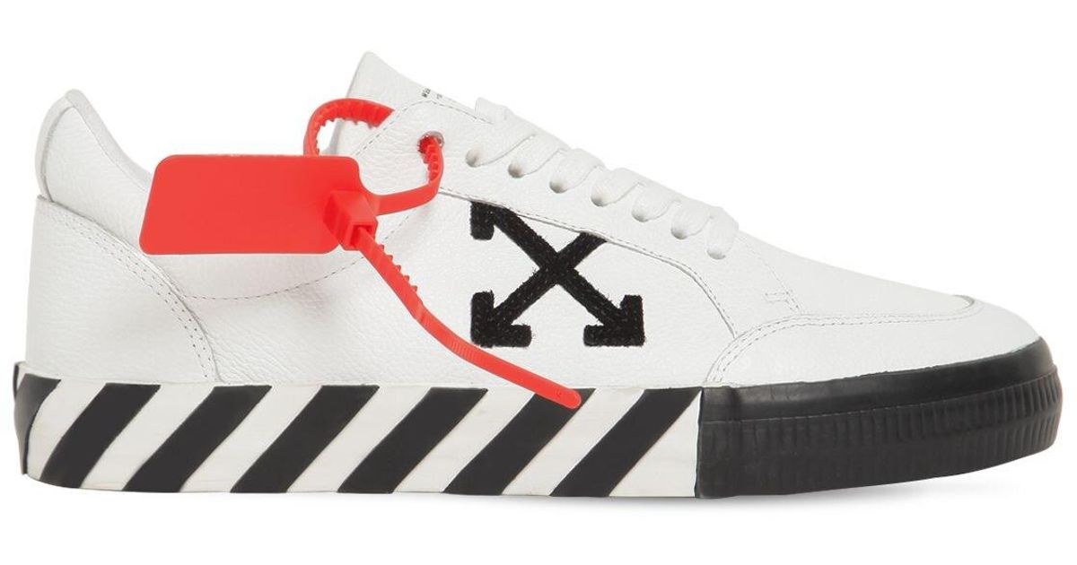 off white vulcan low leather trainers