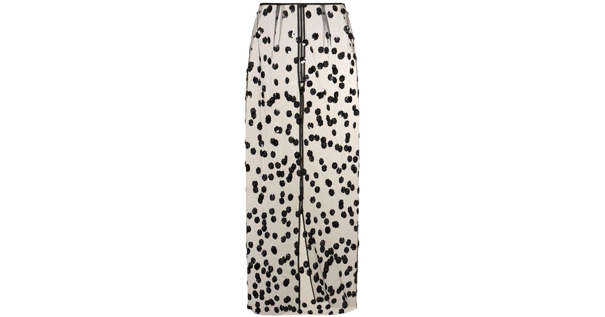Cecilie Bahnsen Gus Sequined Blossom Tulle Skirt in White | Lyst