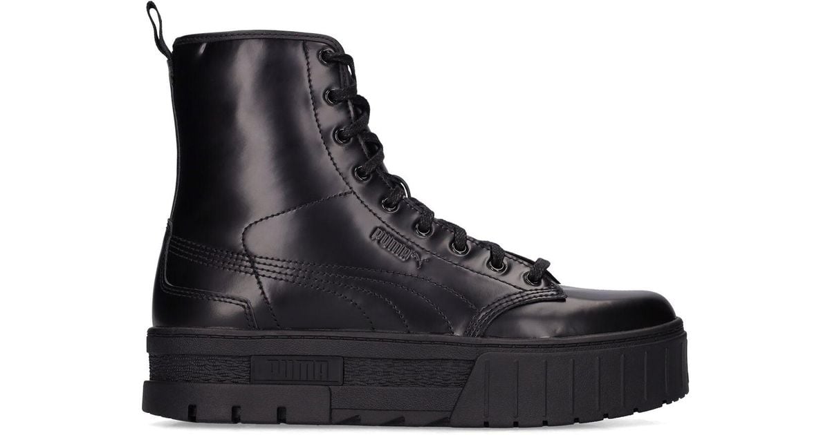 PUMA X Dua Lipa Leather Boots in Black | Lyst UK