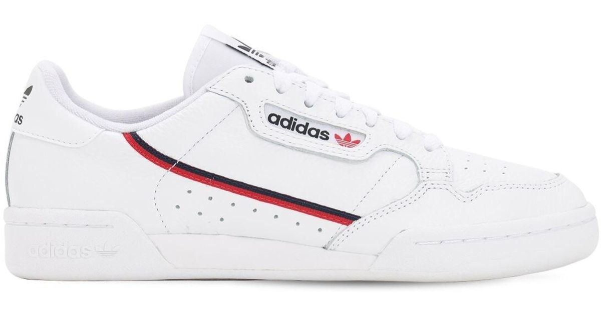adidas white and red continental 80