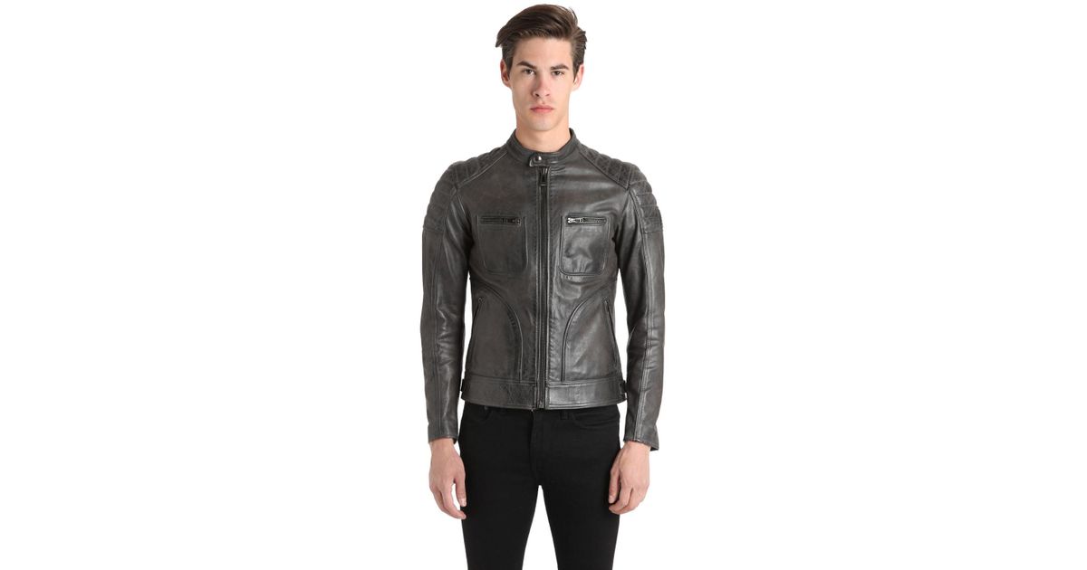 Belstaff Weybridge Leather Jacket in Anthracite (Gray) for Men | Lyst