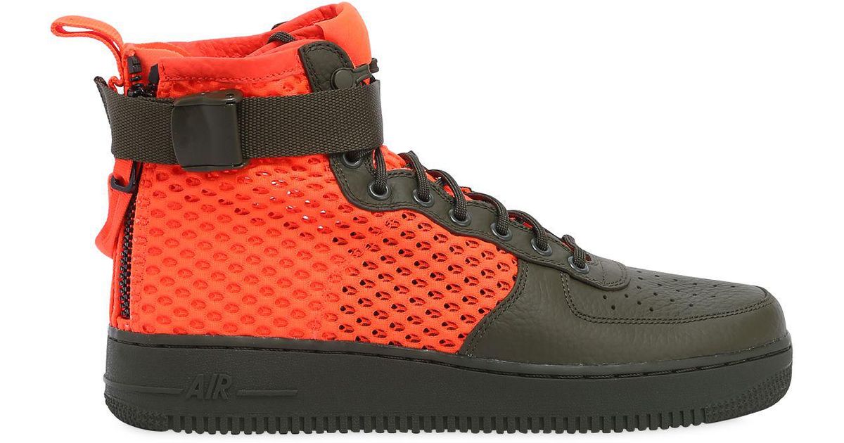 army green and orange air force 1