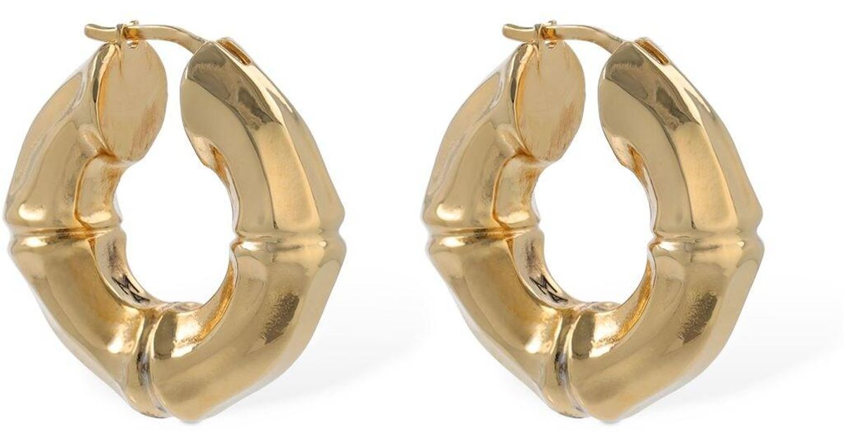 AMINA MUADDI Small Bamboo Hoop Earrings in Gold (Metallic) | Lyst