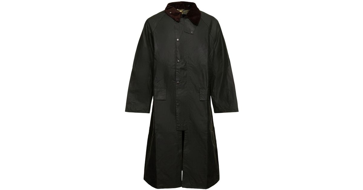 Barbour Os Wax Burghley Coat in Black for Men | Lyst UK