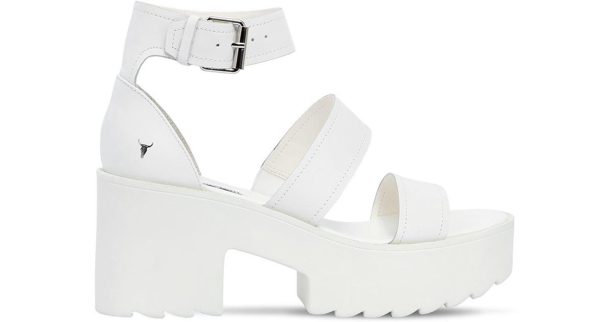 Windsor Smith 80mm Sada Leather Sandals in White | Lyst