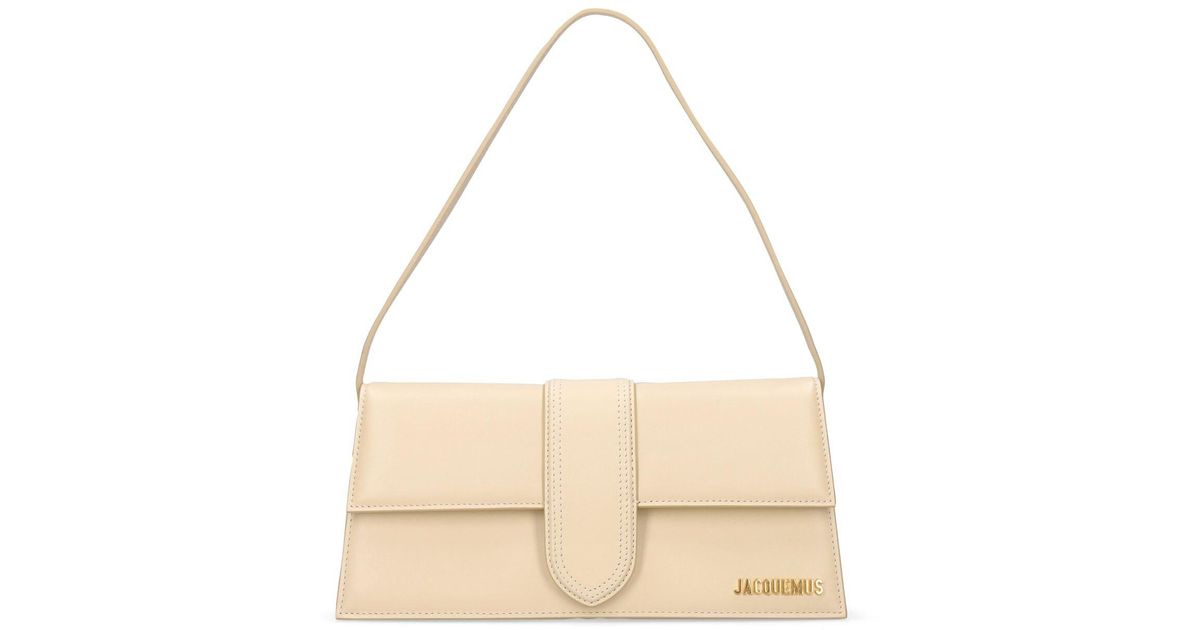 Jacquemus Le Bambino Long Leather Shoulder Bag in Ivory (White) | Lyst ...