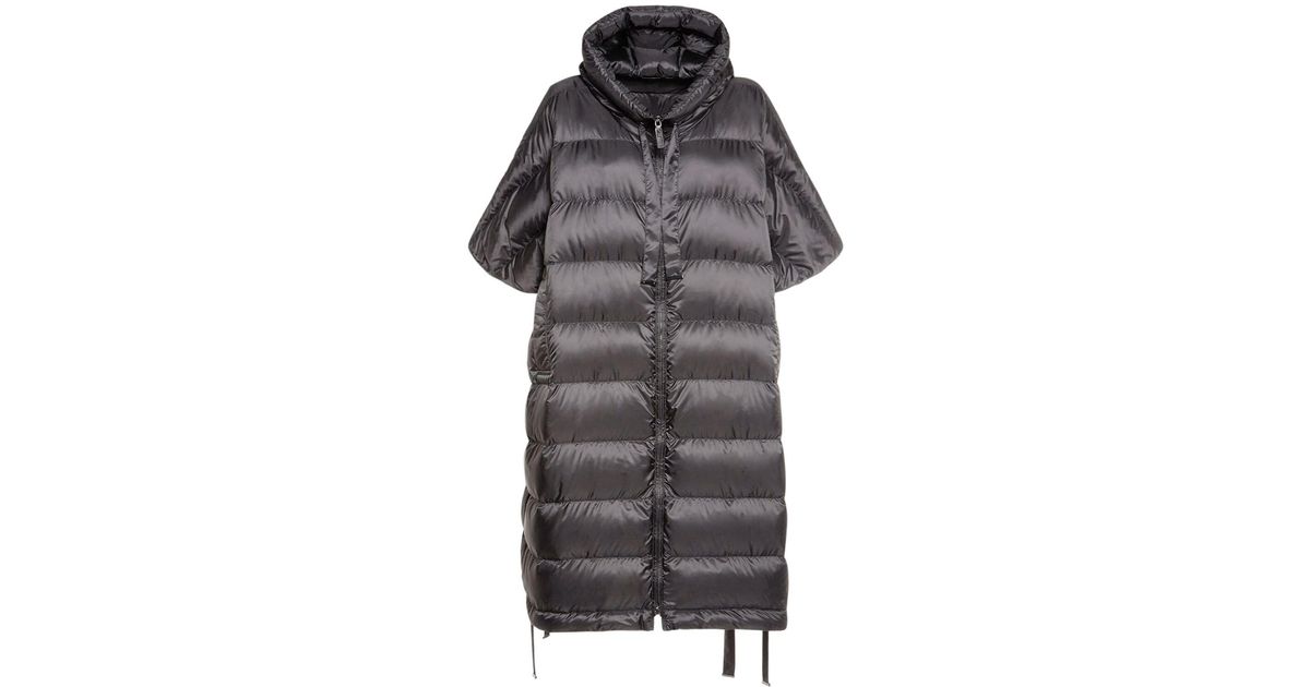 Max Mara Seicap Long Tech Down Cape Coat in Gray Lyst